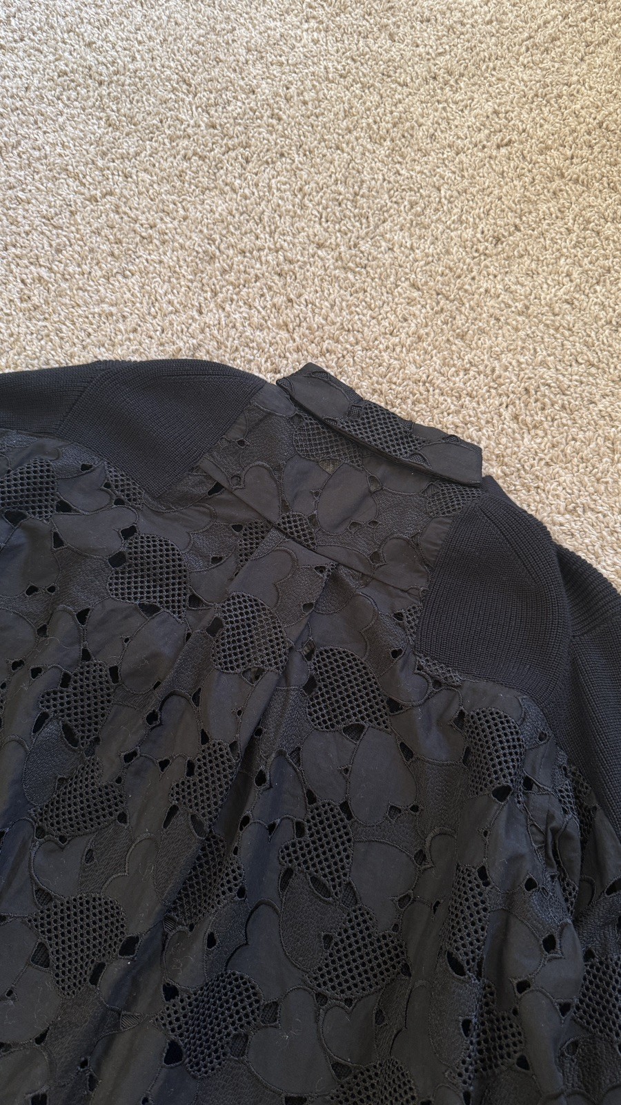 Sacai Luck Japanese knit lace embroidered Cardigan Button