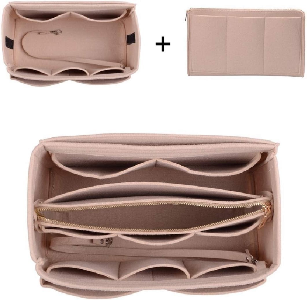 Luxury Handbag Organizer Insert – Lightweight Felt with 13 Pockets & Zipper