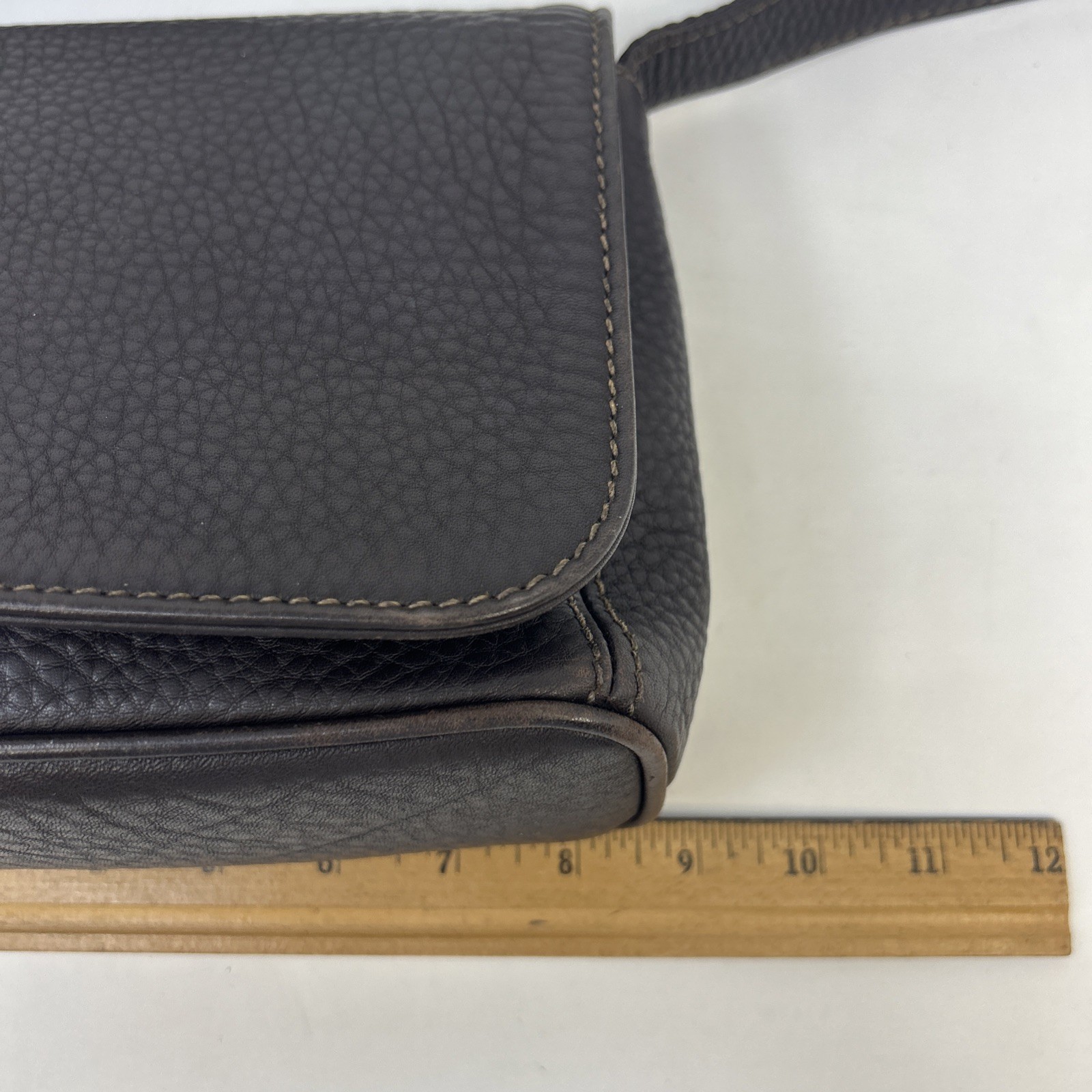 VTG Coach Sonoma Pebbled Leather Bag Purse 4929 Dark Brown Small Full Flap