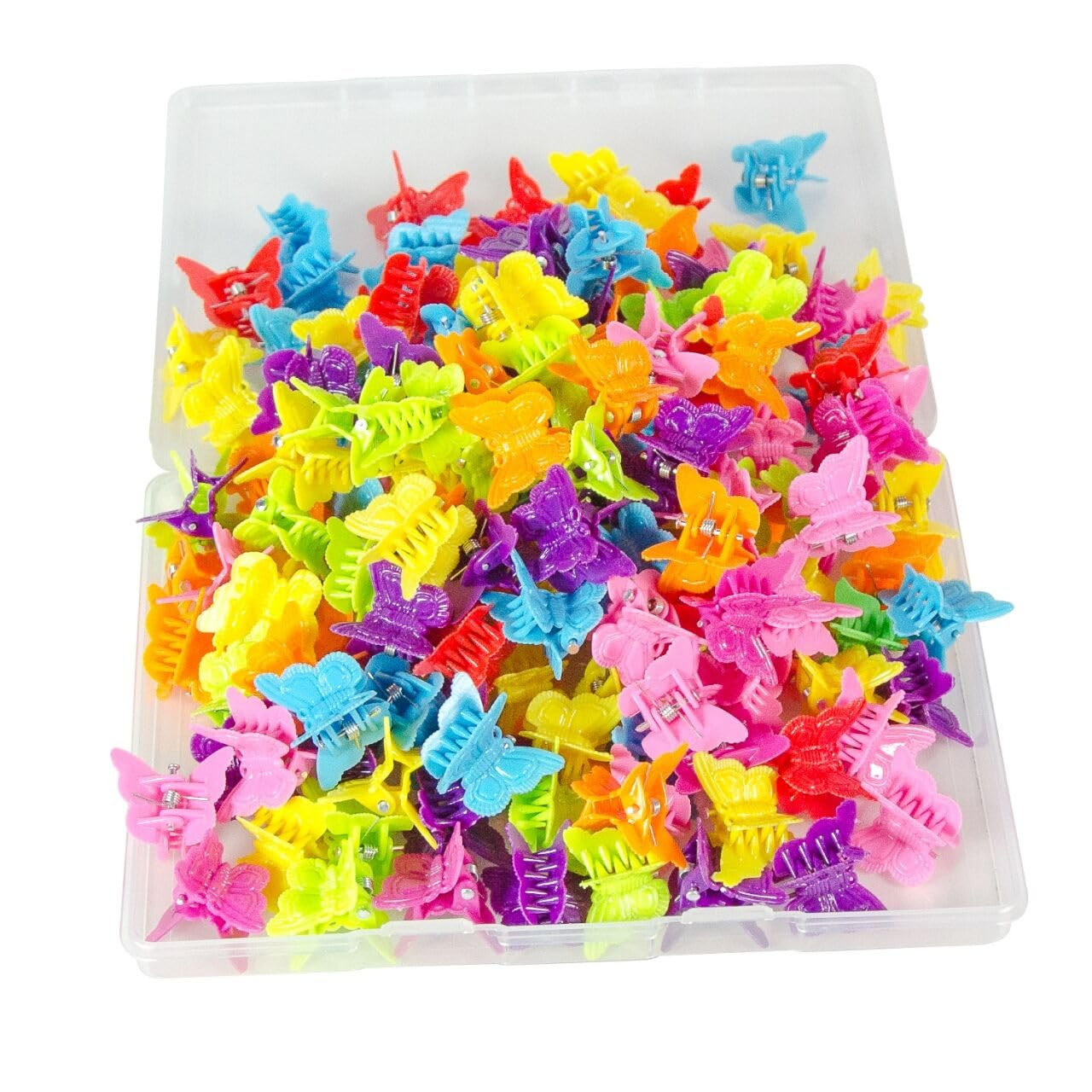 50 Packs Assorted Color Butterfly Hair Clips, Beautiful Mini Butterfly Hair Clip