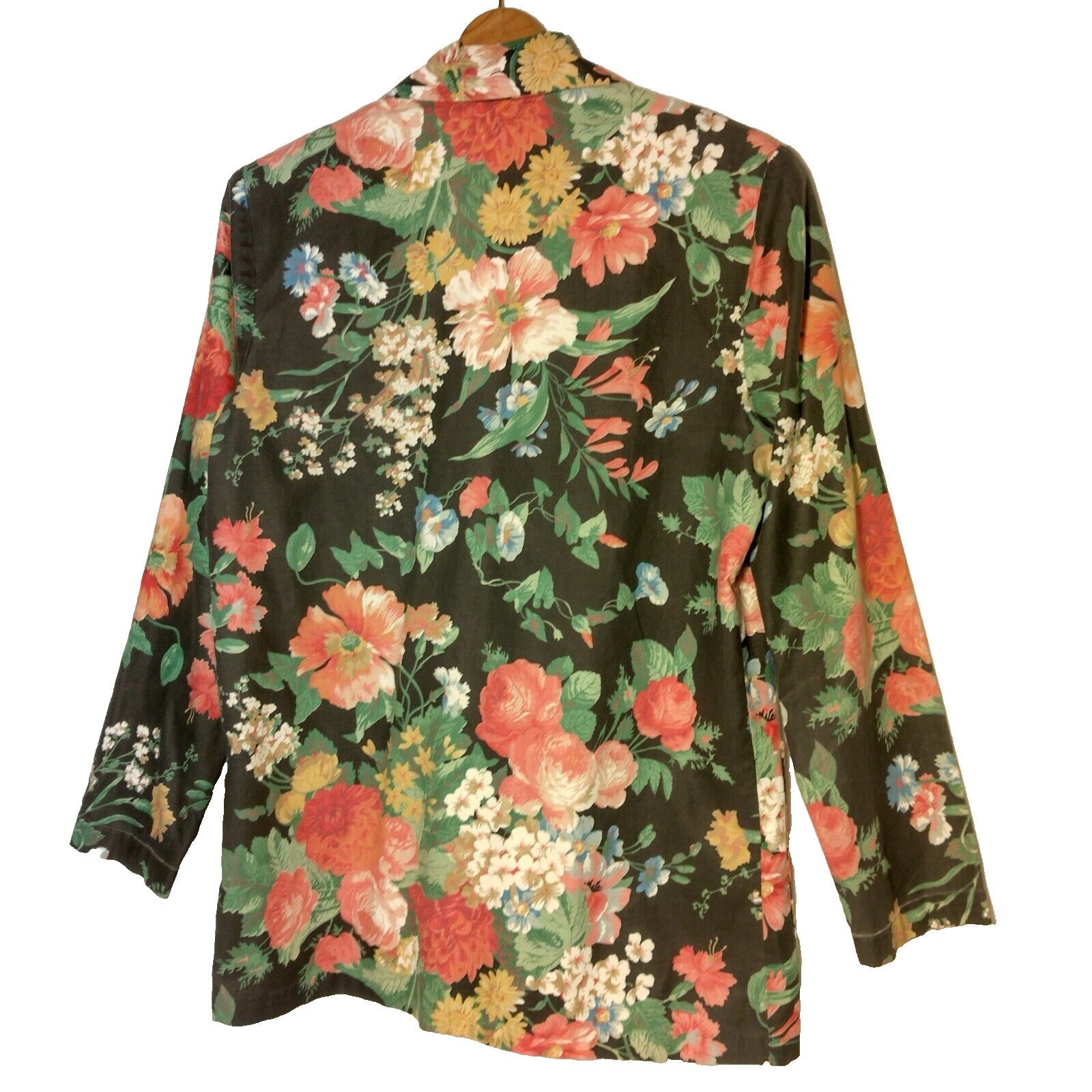 Vintage Willow Ridge Blazer Womens Size 6 Floral Peony Morning Glory Cottagecore