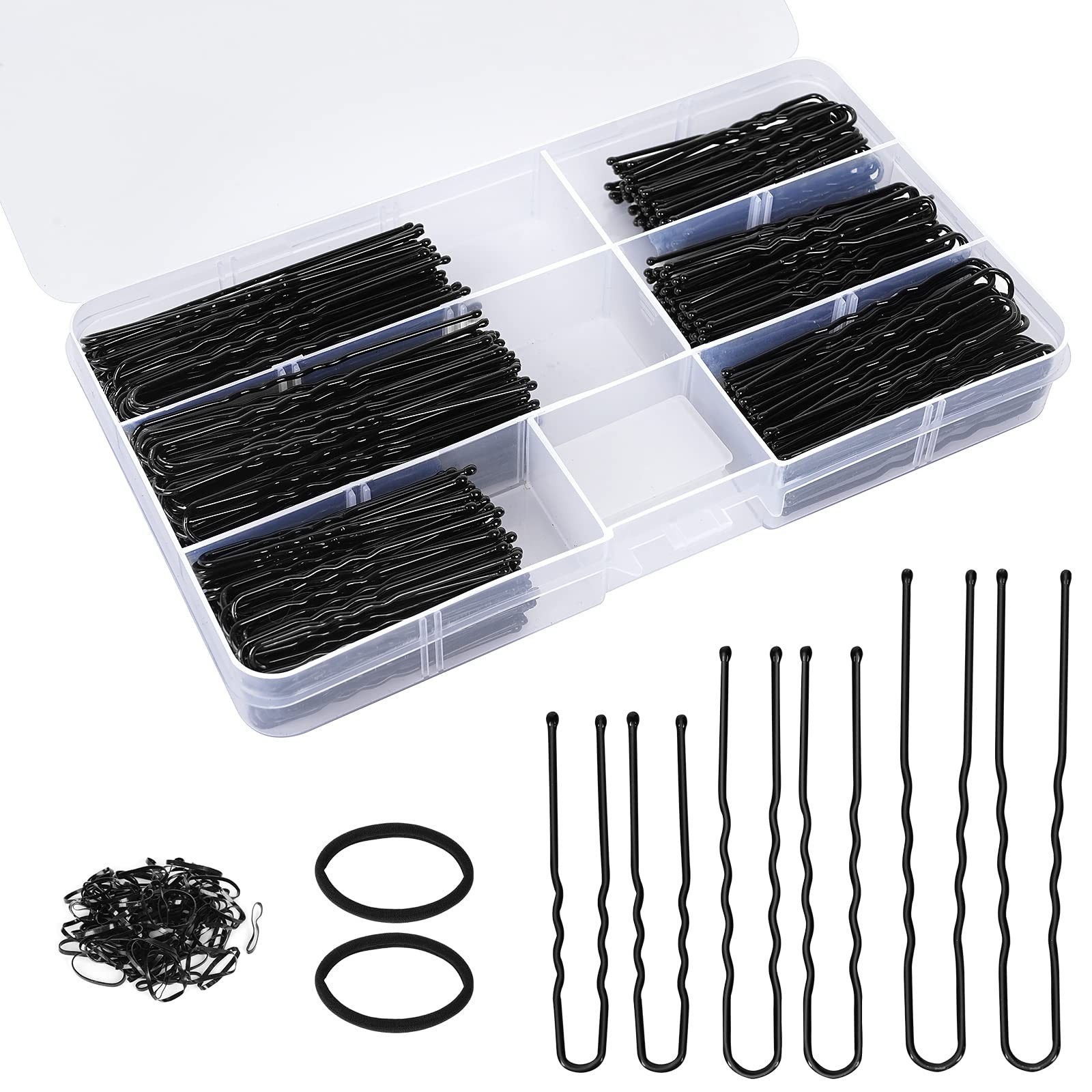 300Pcs U-Shaped Hair Pins Set for Women, Kids & Girls: 2.8IN, 2.4IN, 2IN Bobb…