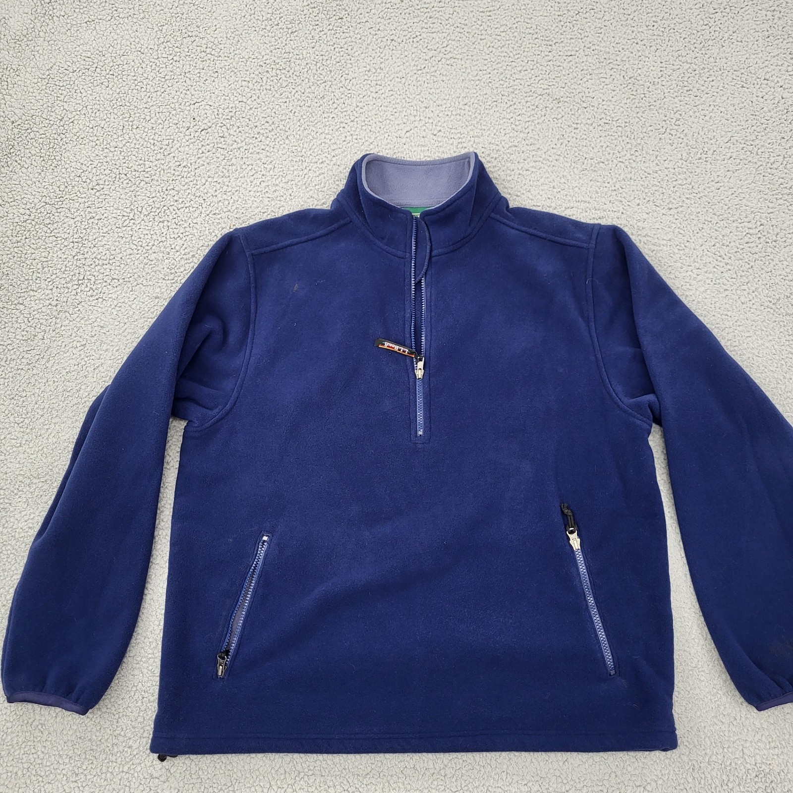 L.L. Bean 1/4 Zip Sweatshirt Mens Large Fleece Mock Neck Pullover Zip Pockets