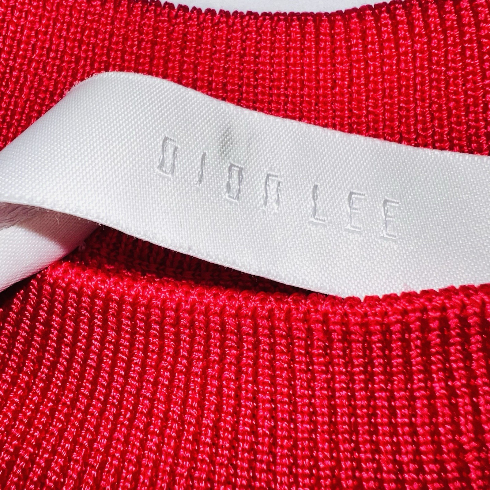 Dion Lee Women’s Sleeve Release Stretch Knit Dress- Cherry Red- (US 6)