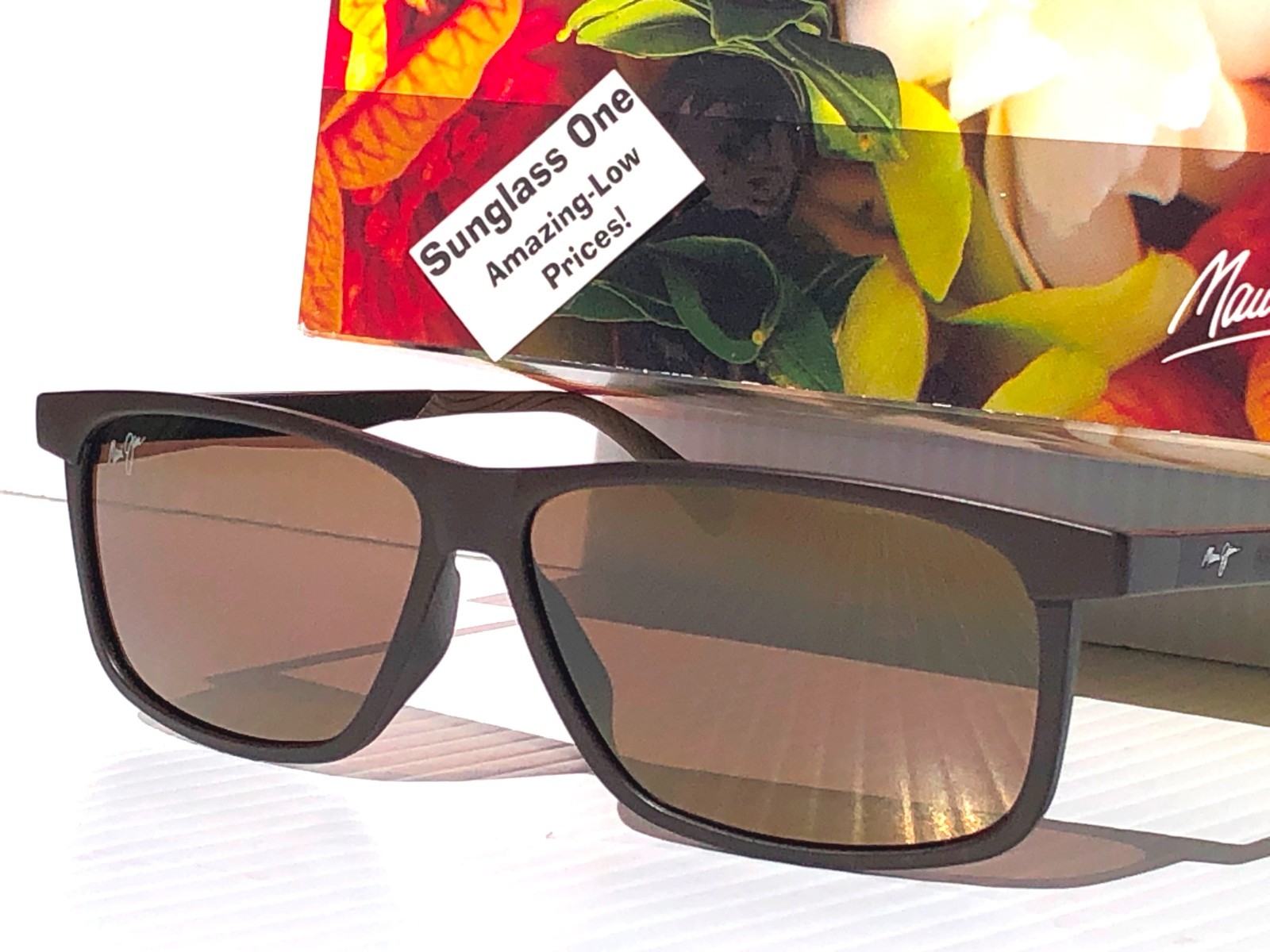 NEW Maui Jim PULAMA Matte Brown POLARIZED ST Bronze GLASS Sunglass H618-01