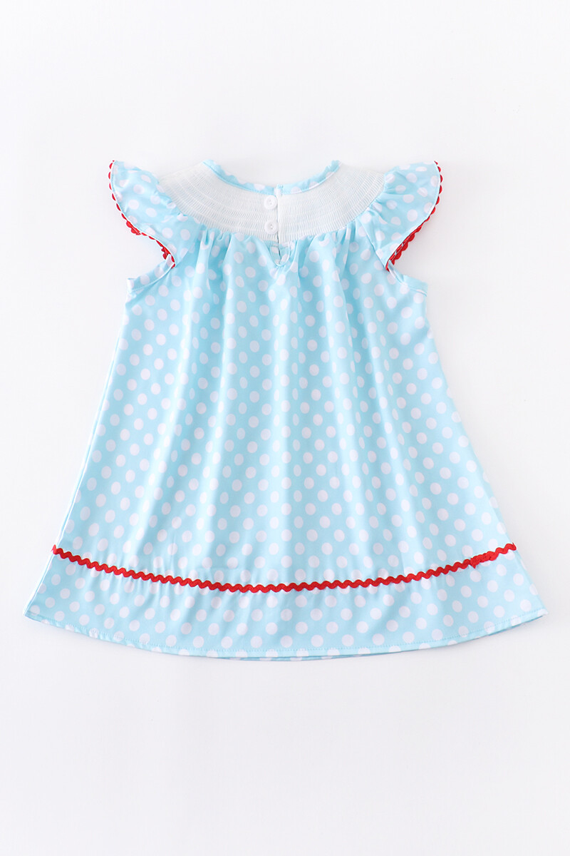 Boutique Princess Little Mermaid Ariel Embroidered Smocked Dress