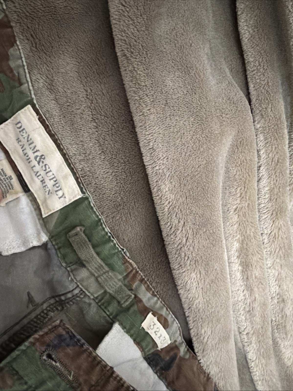 Polo Ralph Lauren Denim Supply USA Flag Camo Cargo Military Patchwork Pants 32