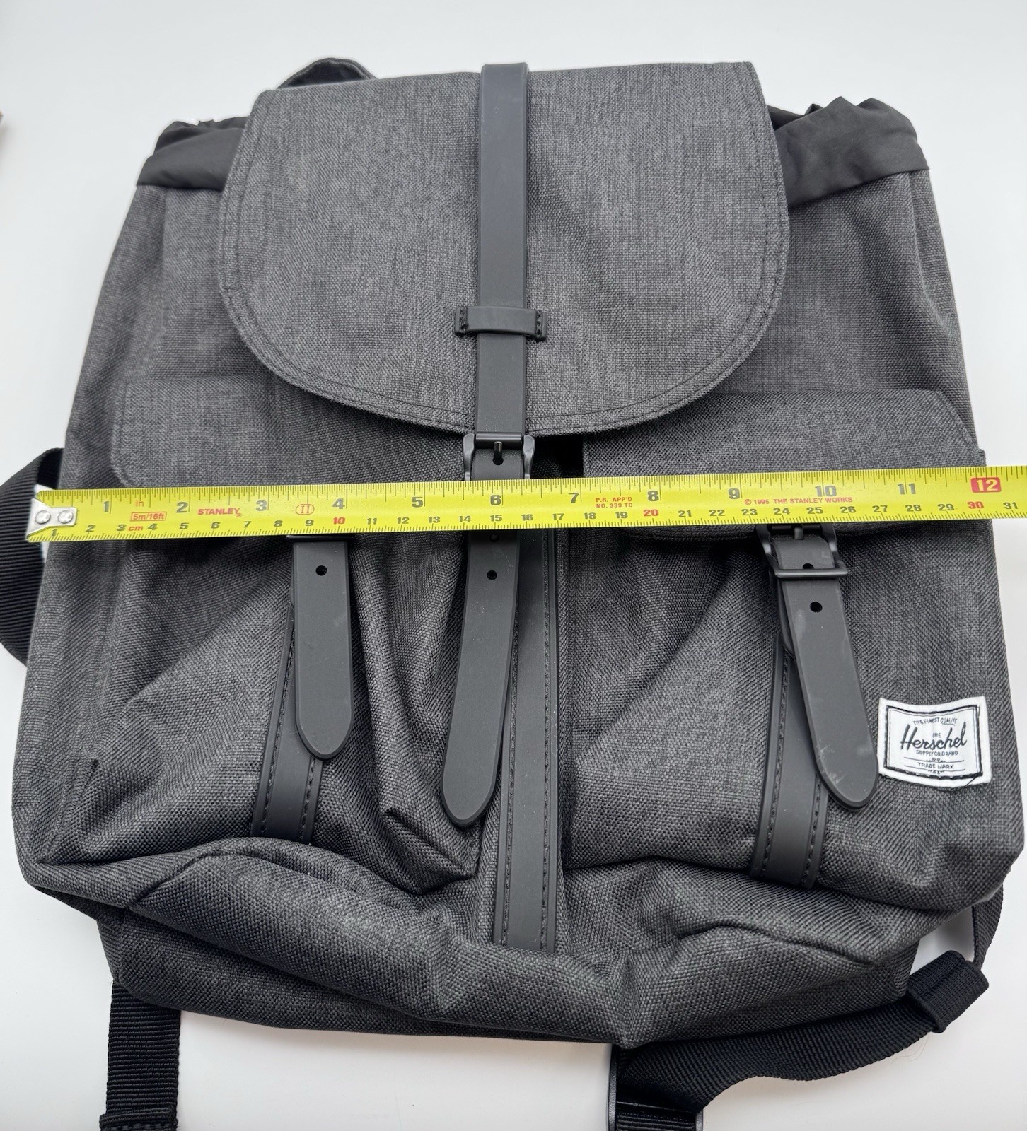 Herschel Dawson 13L Backpack Black Crosshatch Laptop 11.75×8.75×6 NWT