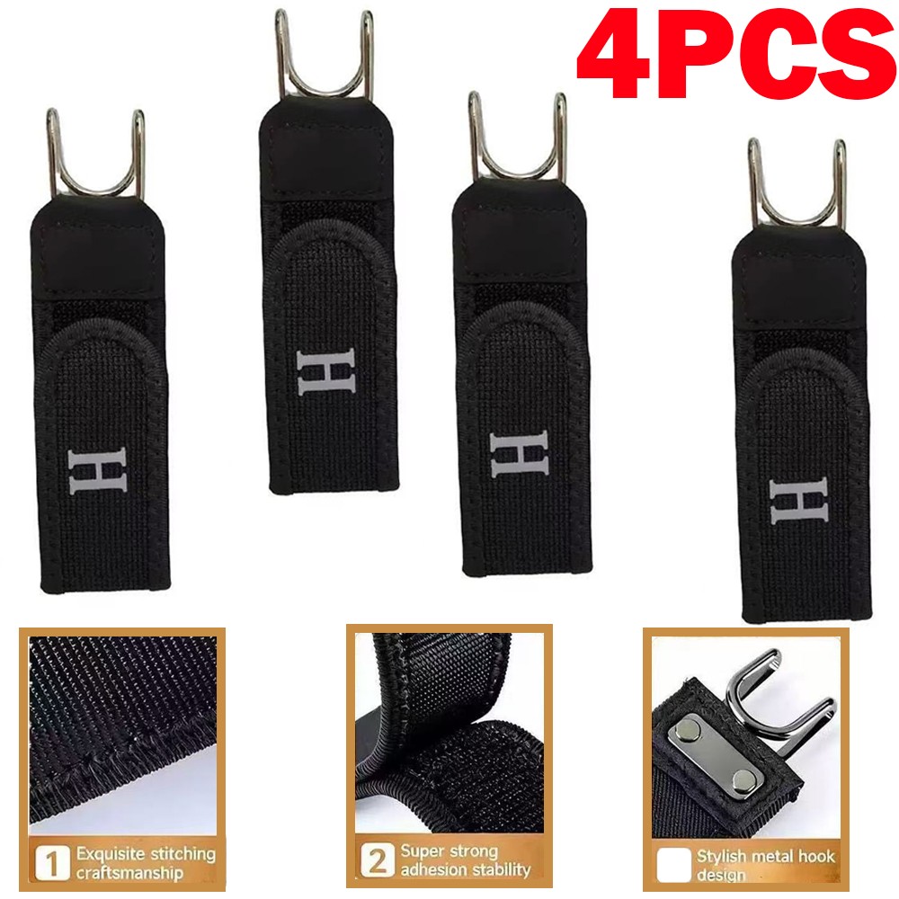 4x Tactical Metal Hook Elastic Belt Buckle-Less Invisible Waist Belt Closure
