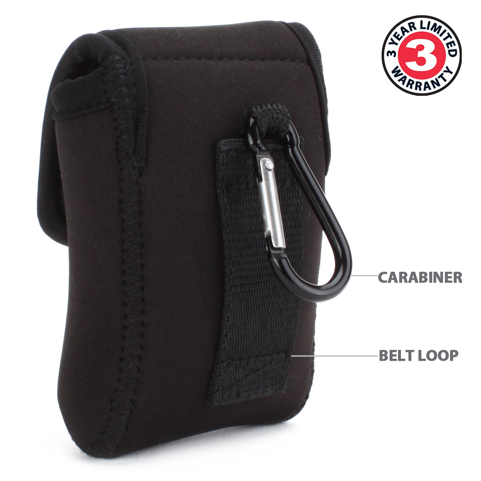 USA Gear Neoprene Coin Pouch and Wallet Pouch with Belt Loop and Carabiner Clip