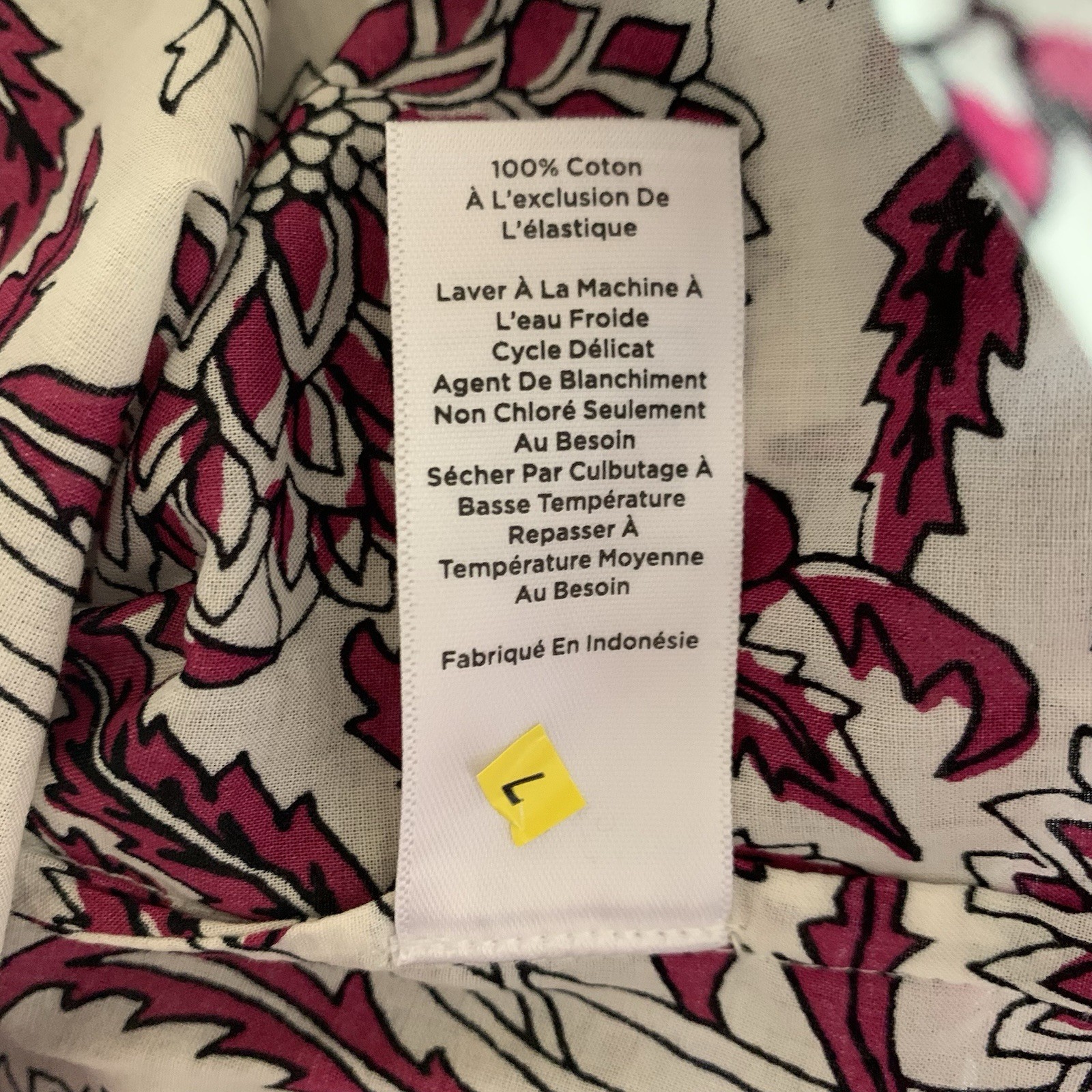 Talbots SzXL Chrysanthemum Trellis ruffle trim popover Purple/White Floral Shirt