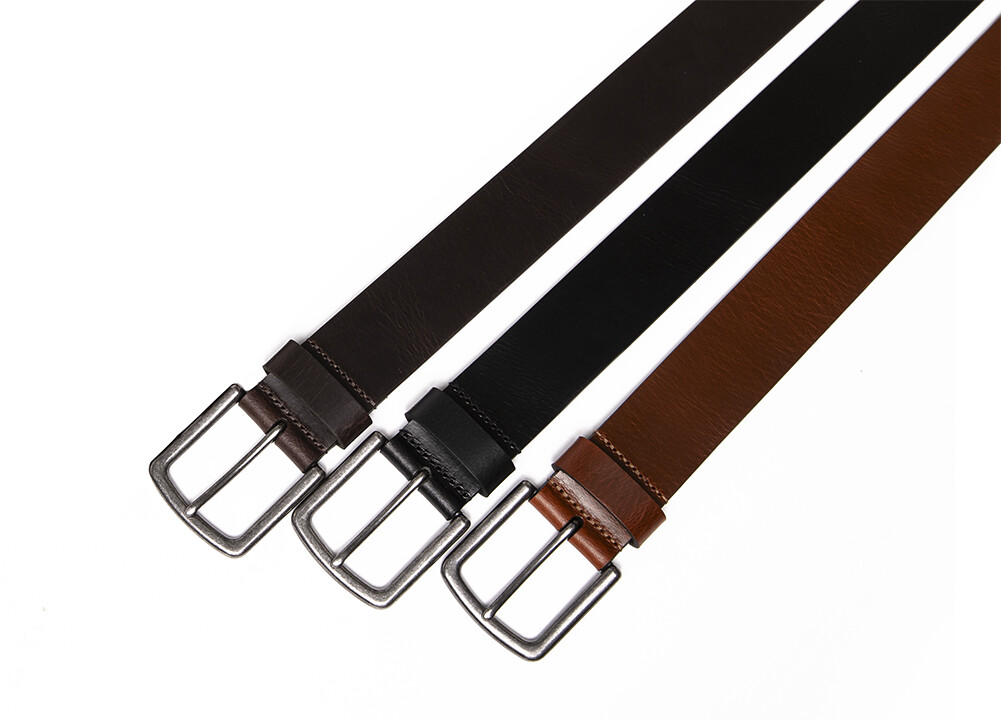 Men’s Casual Genuine Leather Jeans Belts 1 1/2″ Wide Work Dress Belt for Men