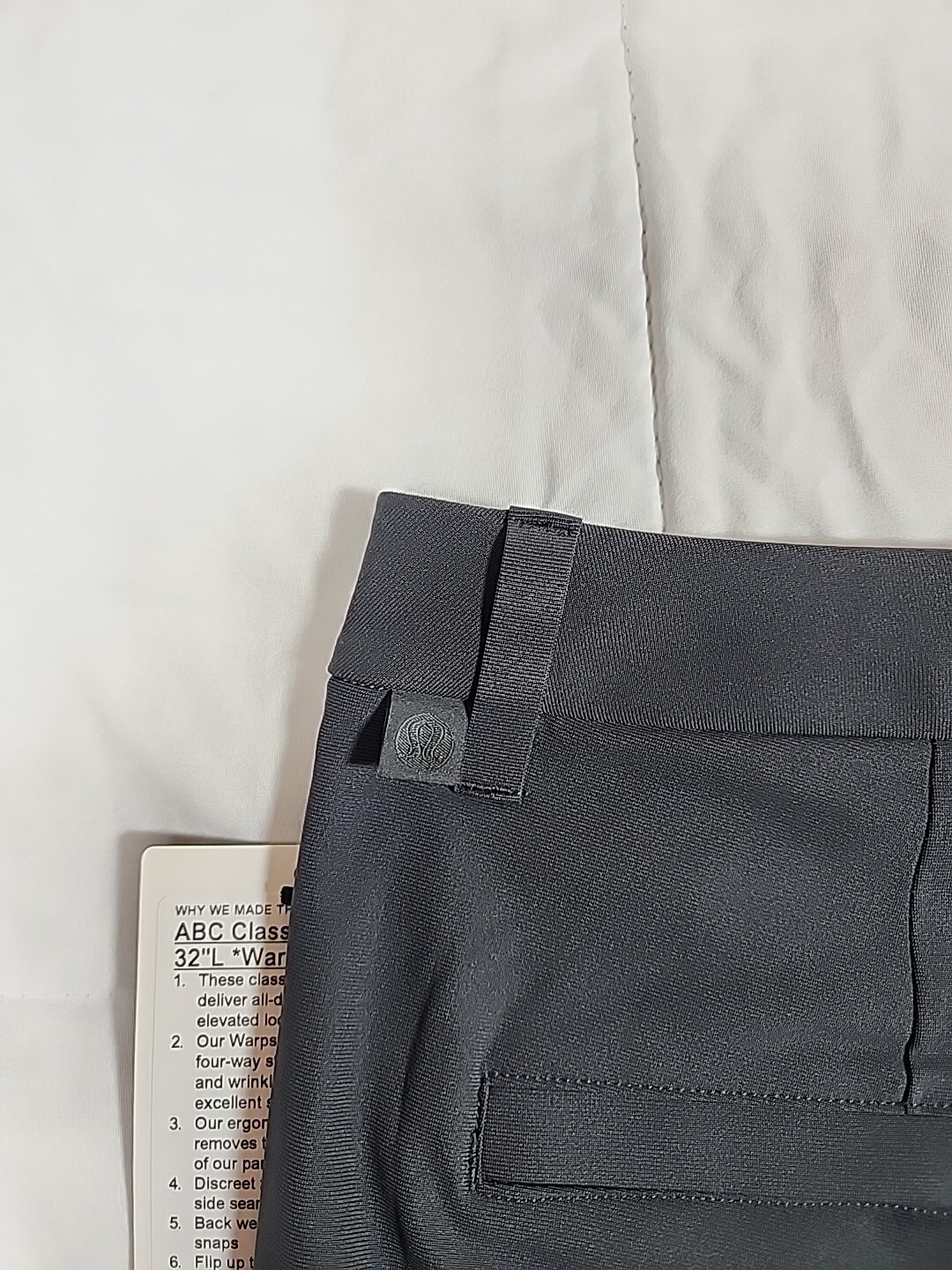 36×32 Lululemon ABC Trouser Classic Fit Warpstreme Color Obsidian New With Tags