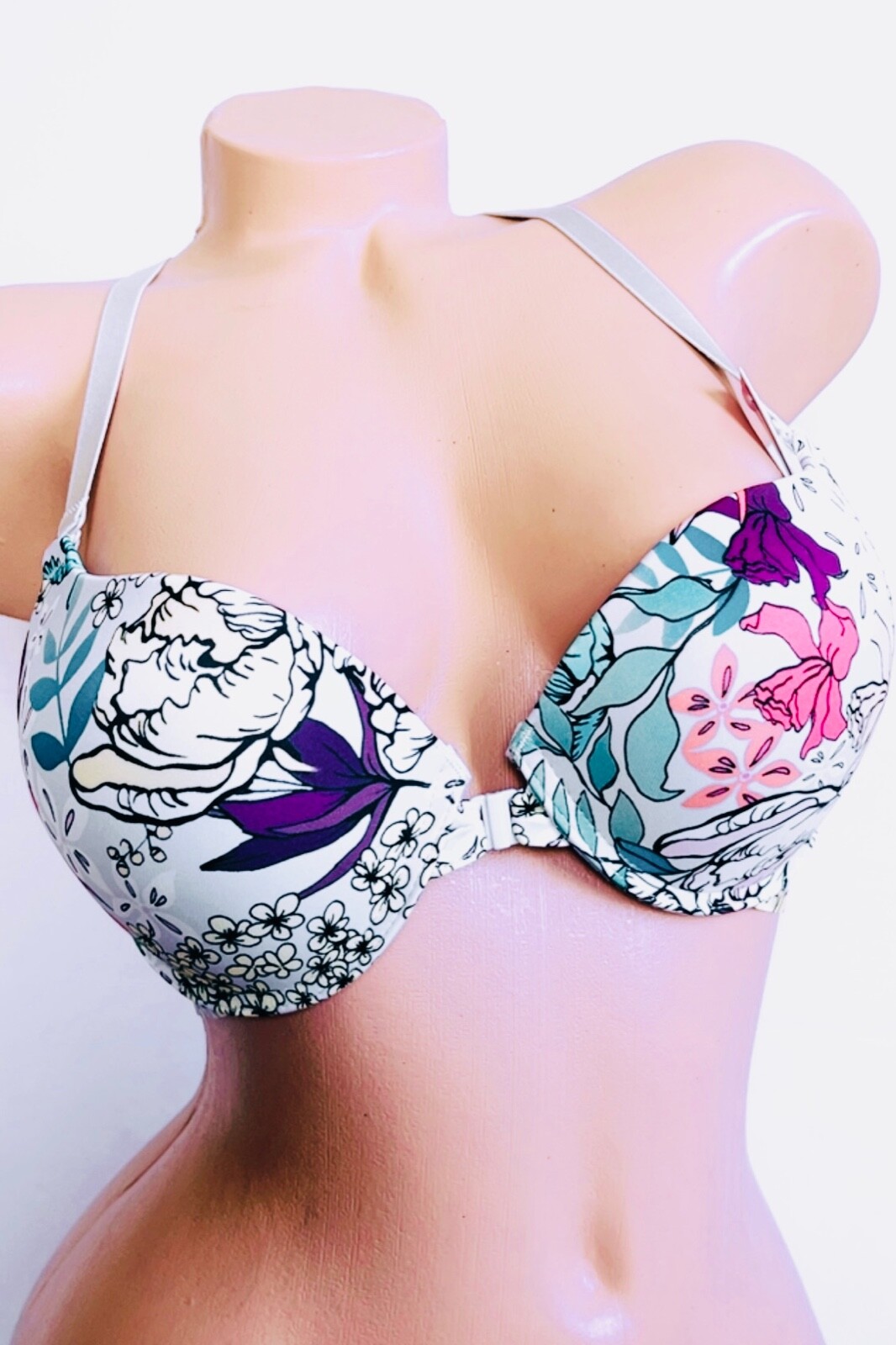 1/3/6 Bras Extreme Push Up add 2 Size Open Front Seamless Racer Back Bra 32B-38C