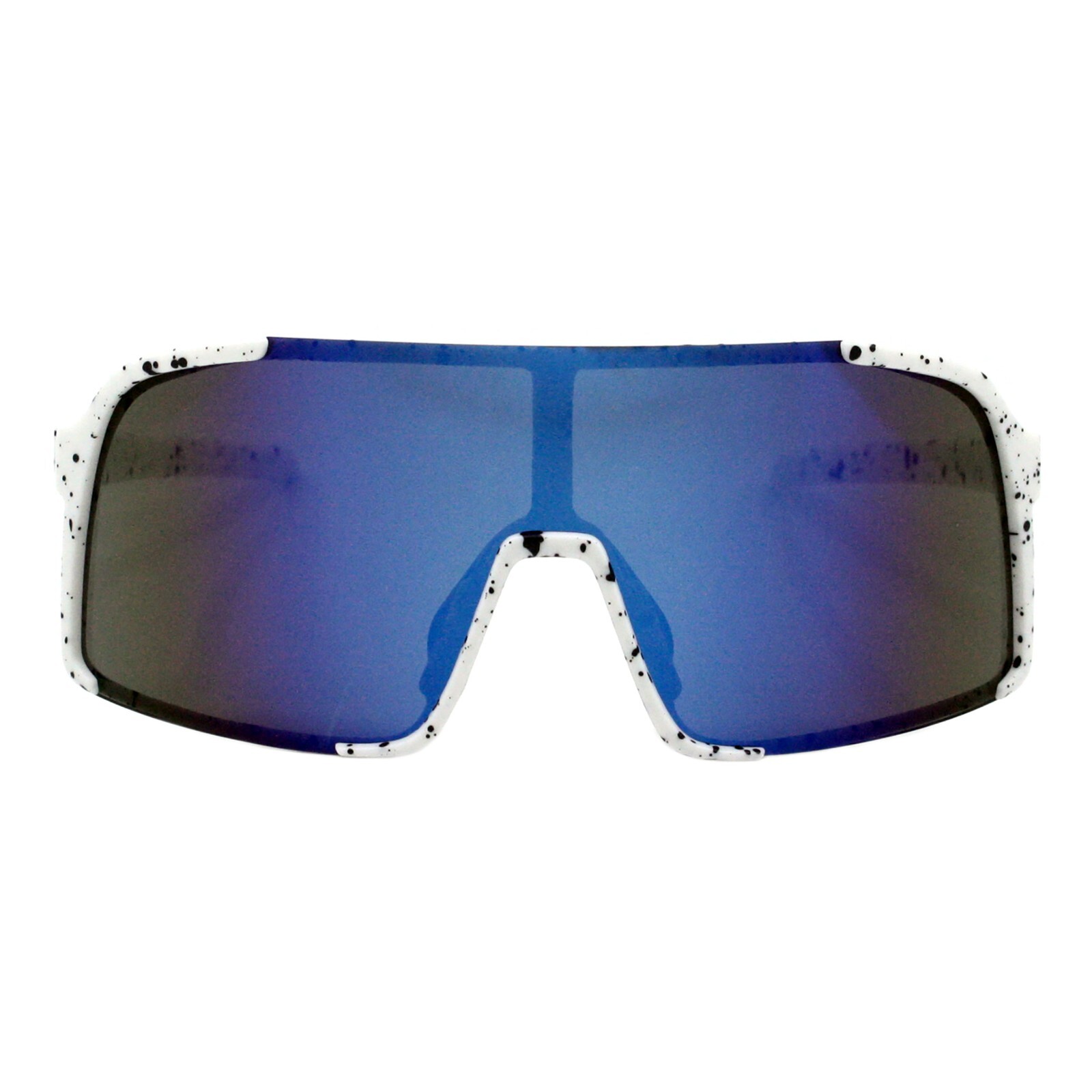 Sporty Shield Sunglasses Oversized Square Semi-Rimless Mirror Lens UV400
