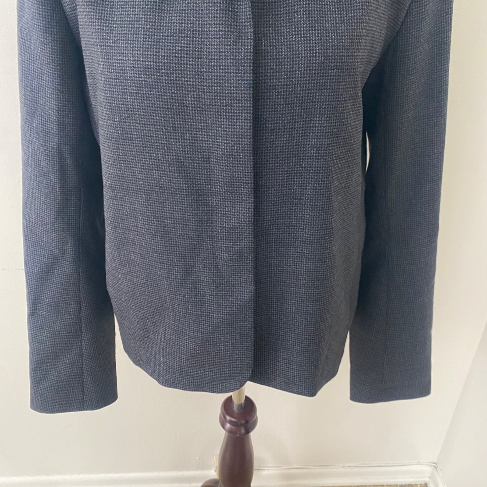 Kallmeyer New York Iman Shrunken Blazer Jacket Wool Houndstooth Size 12