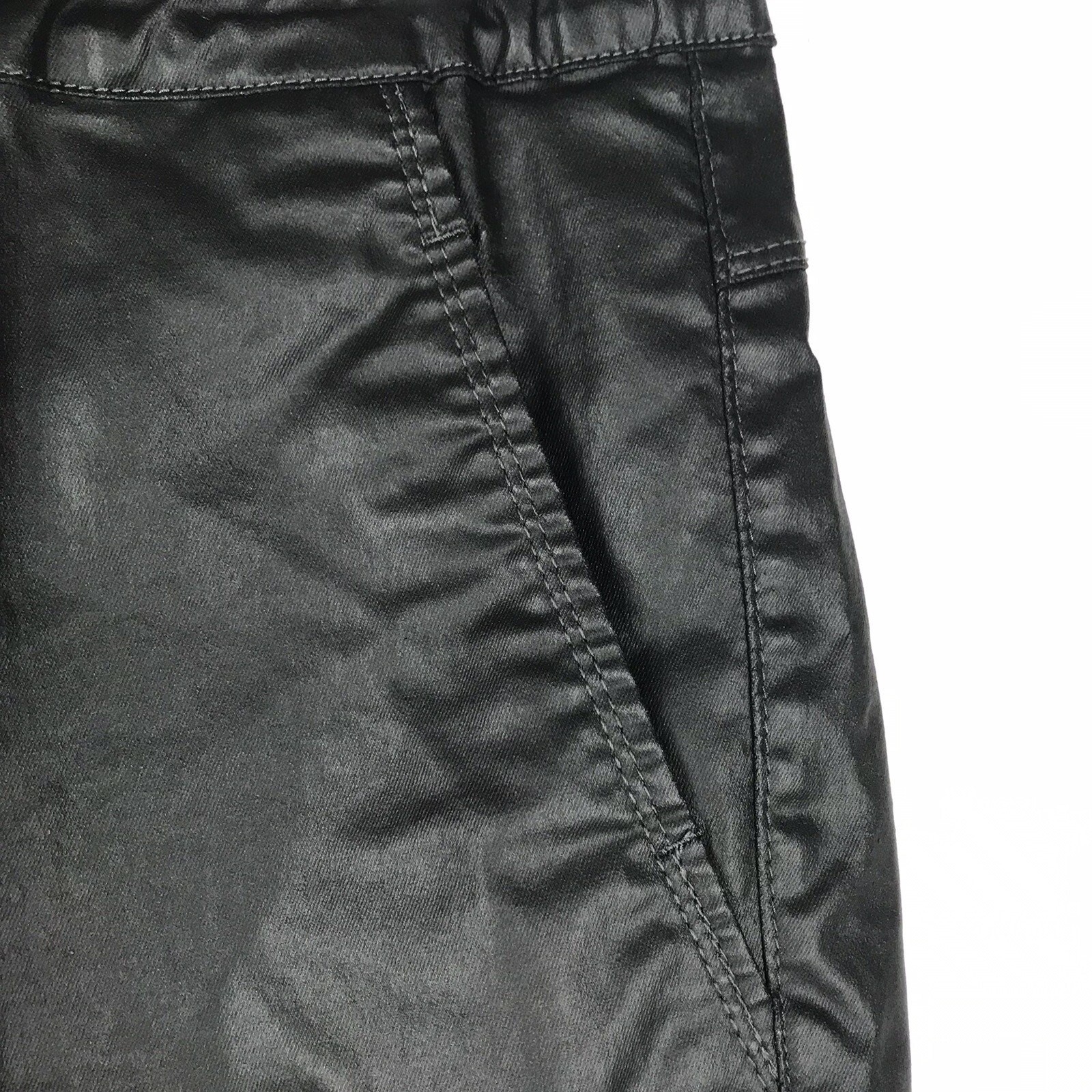 BEVY FLOG Shely High Rise Drawstring Pants Dark Green Black Pockets Size 28
