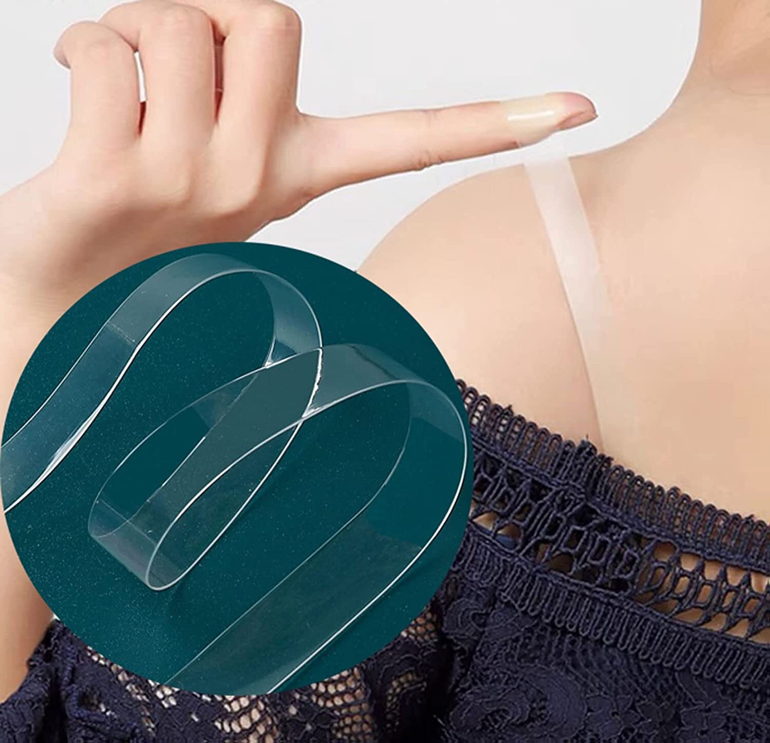Invisible Clear Elastic Bra Strap Replacement MetalHook Transparent & Adjustable