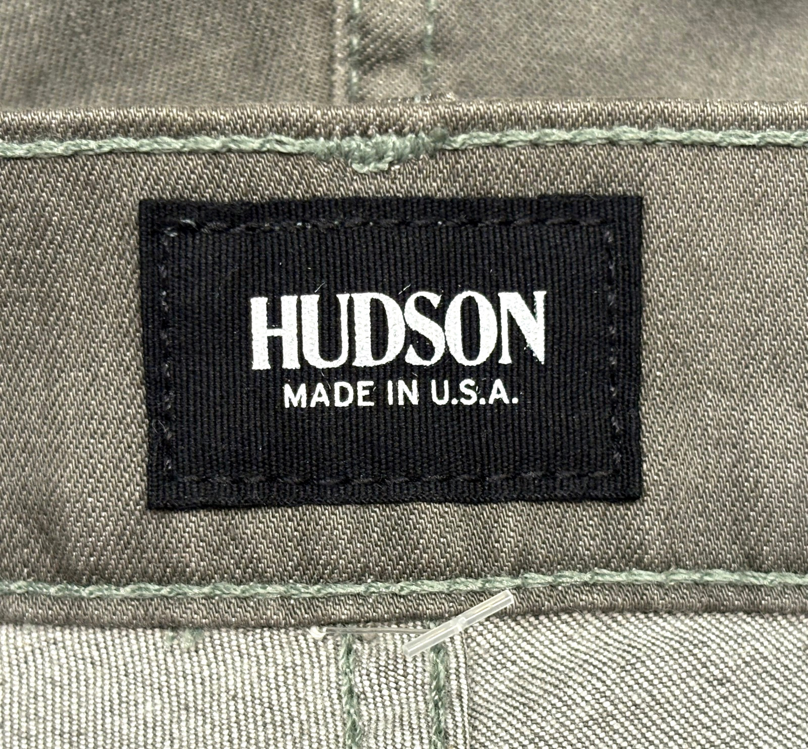 HUDSON BYRON NWT$195 STRAIGHT GREEN JEANS BUTTON FLY 97.5% COTTON USA-MADE SZ 33