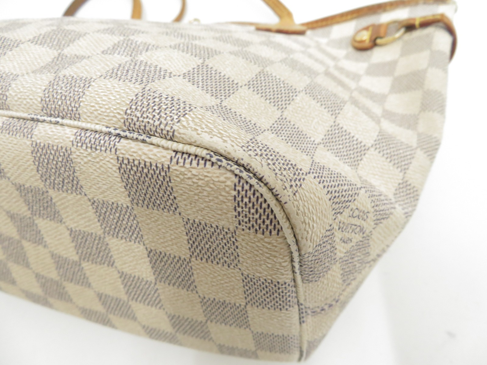 Authentic Louis Vuitton Damier Azur Neverfull PM Tote Bag Handbag F#48189
