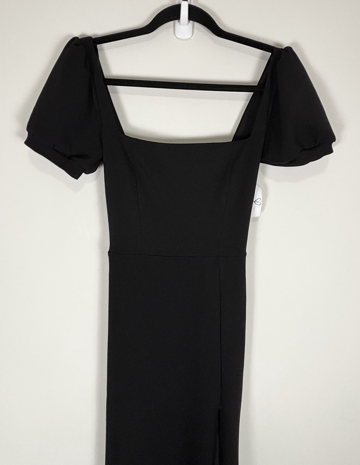 Windsor Denali Formal Puff Sleeve Lace Up Back Gown High Slit XS