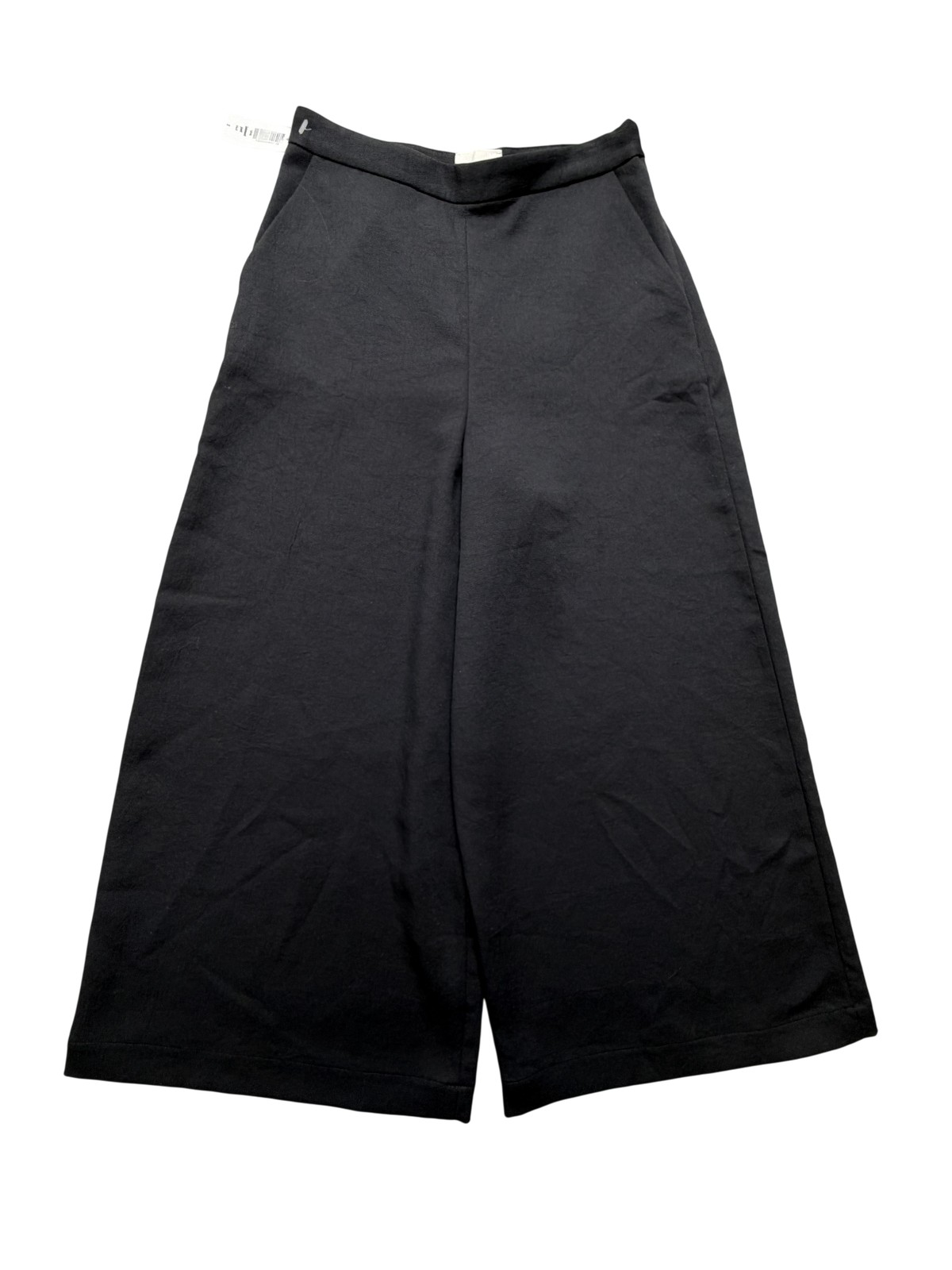 Wilfred Aritzia Lalemant Crop Pants Womens 2 Black Knit Wide Leg Pull On Pockets