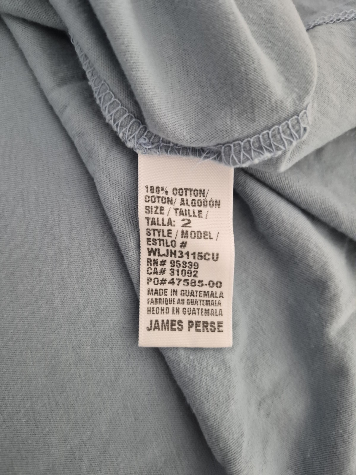 New James Perse Women’s Deep U- Neck Cotton Tank Top in Azure Size 2 Medium $95