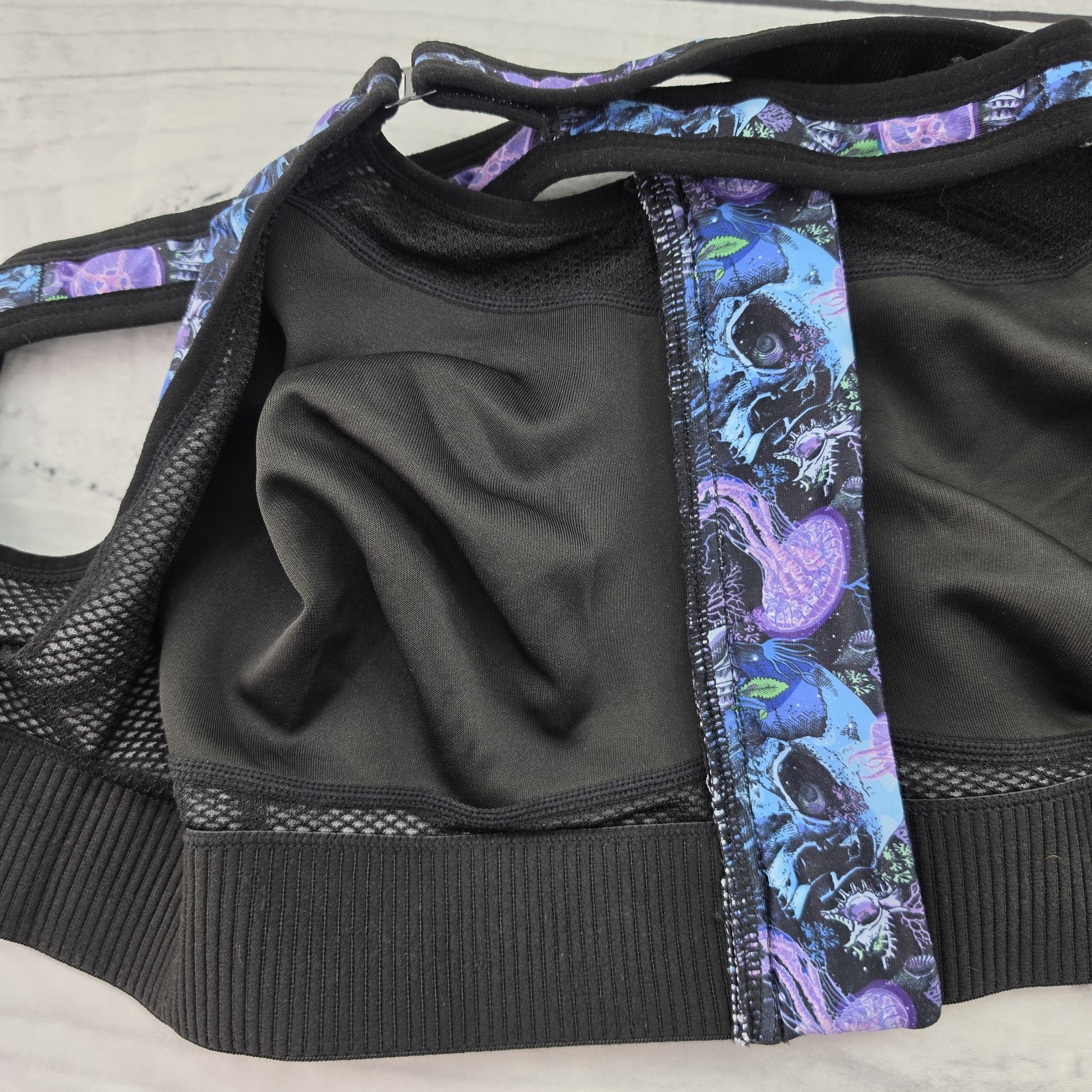 Constantly Varied Gear Sports Bra Skulls Jellyfish Multicolor Zip Up Large