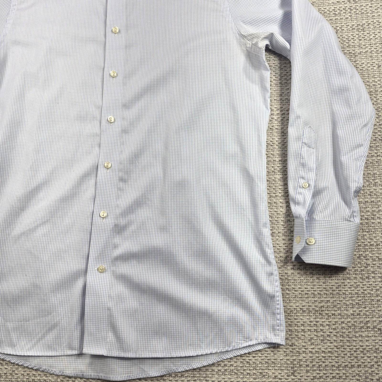 Eton Dress Button Up Shirt Mens 16.5 42 Blue Check Contemporary Long Sleeve