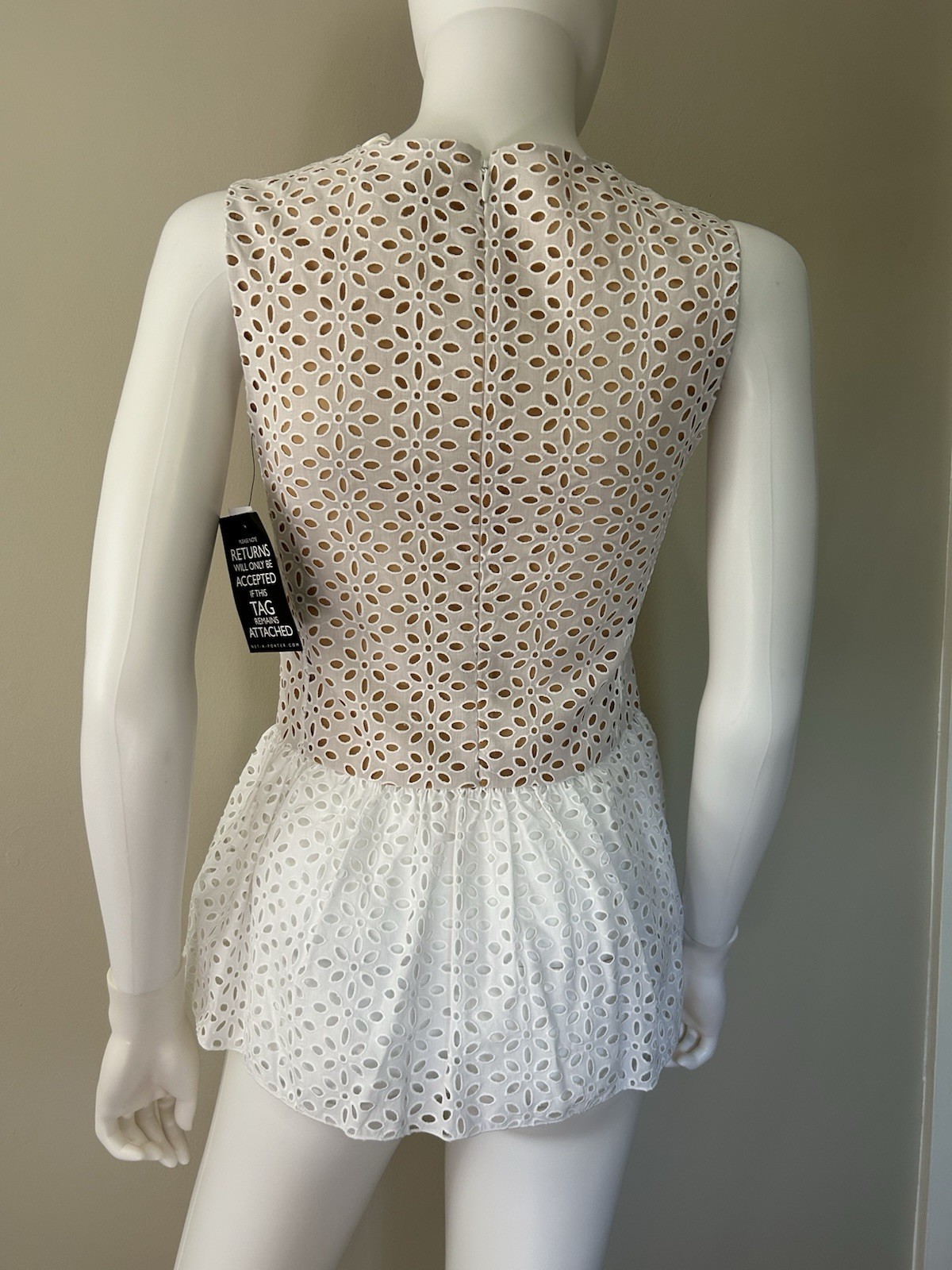 NWT Michael Kors Collection Resort 2014 Optic White Italy Peplum Top Sz 0