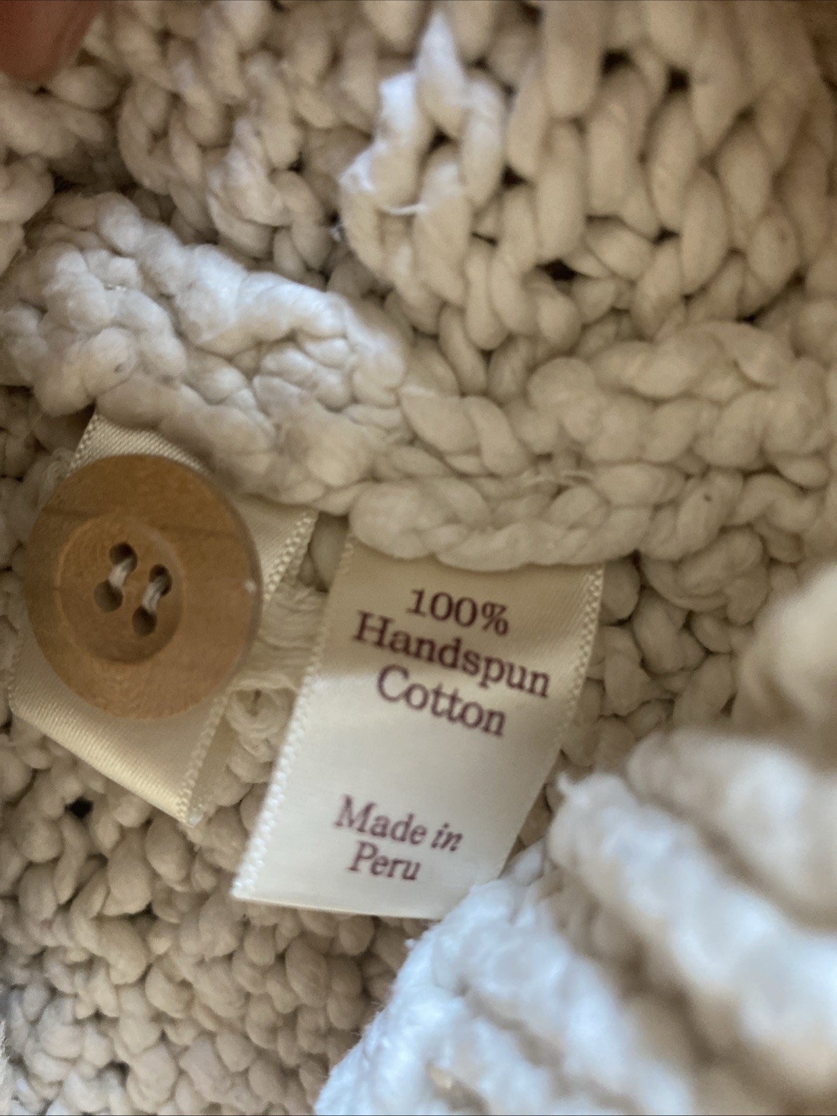 Christy Dawn Nola Cardigan 100% Cotton Size Medium Creme