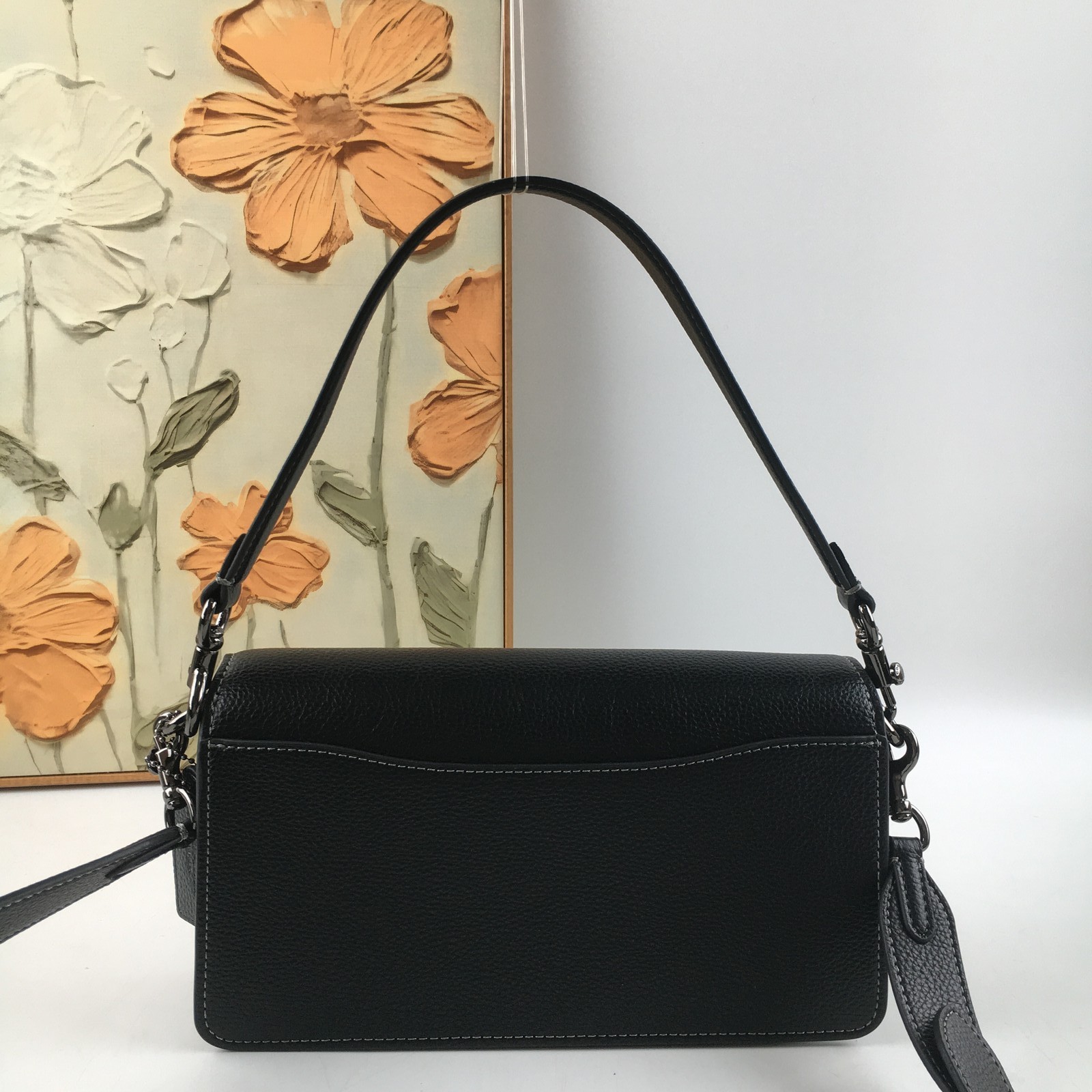 Coach Tabby Shoulder Bag 20 CM546 Black Pebble Leather 2WAY Outlet New Japan