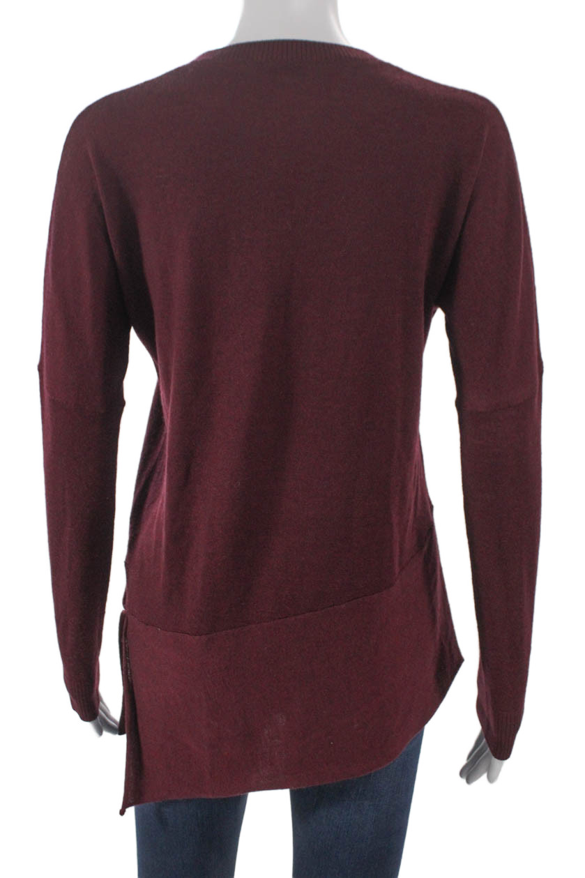 Joseph Womens Merino Wool Red Crew Neck Pullover Long Sleeve Size XS
