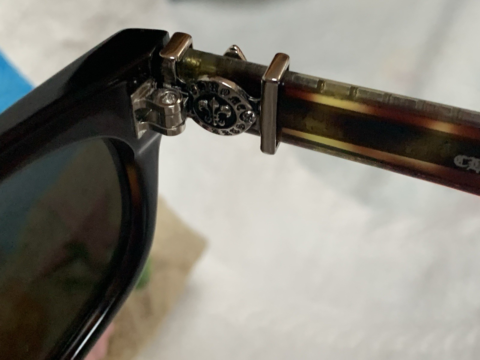 Chrome Hearts (Replica) Style Splat 55-17 Polarized Gray w/Blue mirror NEW