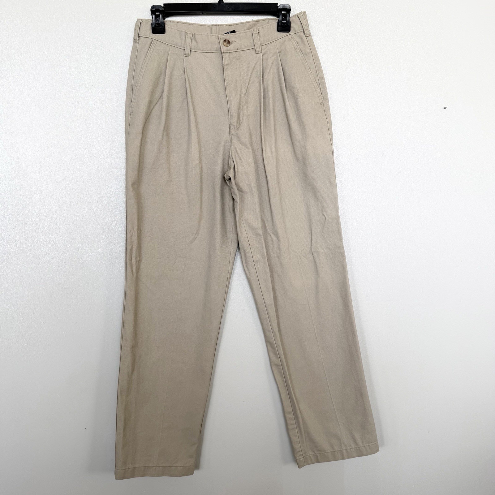 George 30×32 Measures 29×30 Mens Pleated Khaki Pants Beige Chino Barley Pants