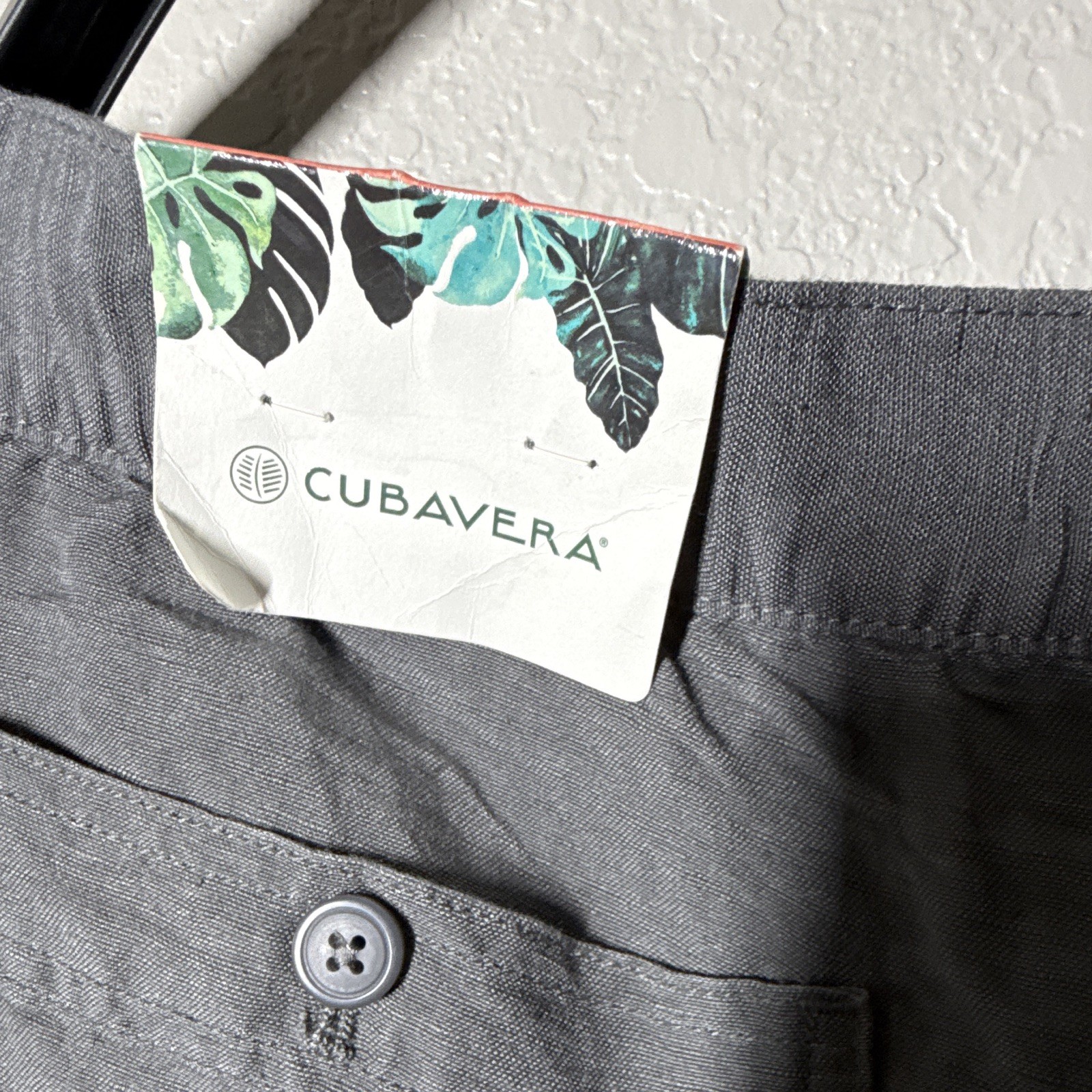 Cubavera Men’s Big & Tall Chino Pants Flat Front Solid Gray Pockets 48W NWT