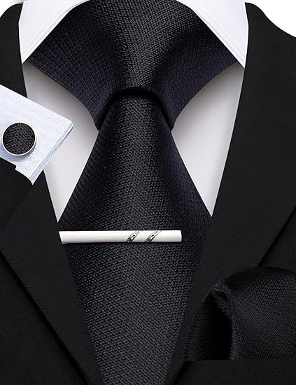 Zipper Ties for Men Solid Pre-Tied Tie with Tie Clip Extra Long Adjustable Neckt