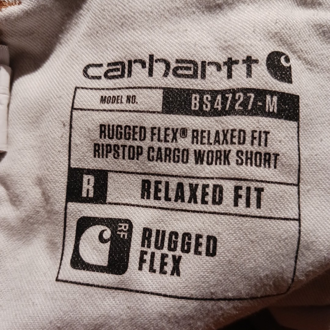 Carhartt Utility Carpenter Shorts Side Button Pocket Loop Men US 42 Orange-Brown