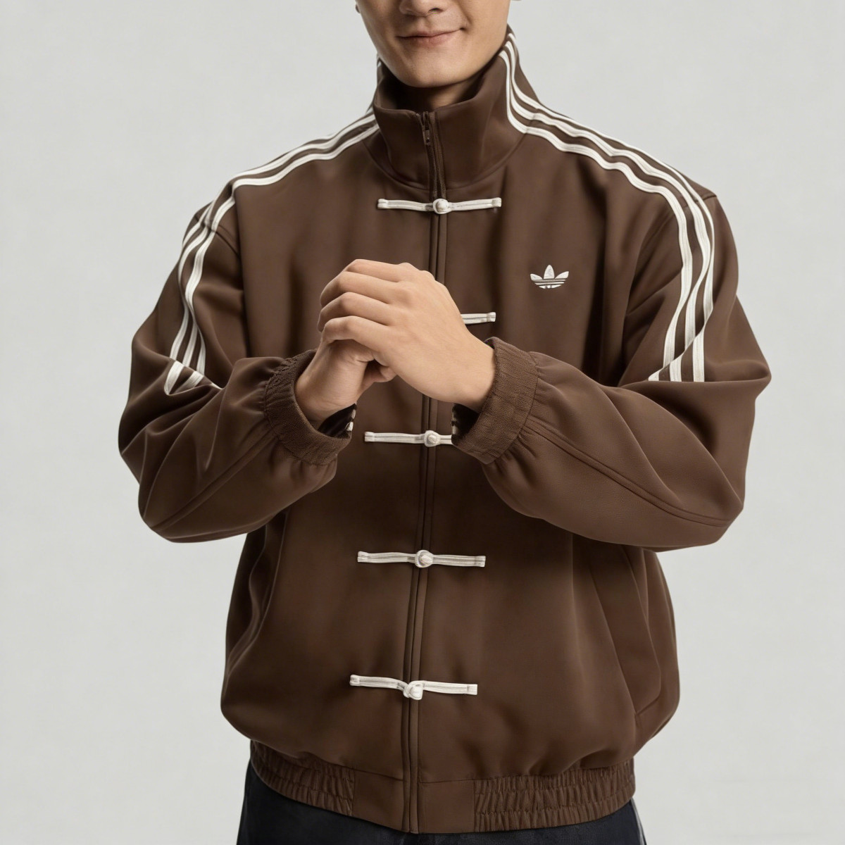 2026 Adidas Originals Ctt Snake Year Limite Chinese Stand Casual Jacket Coffee