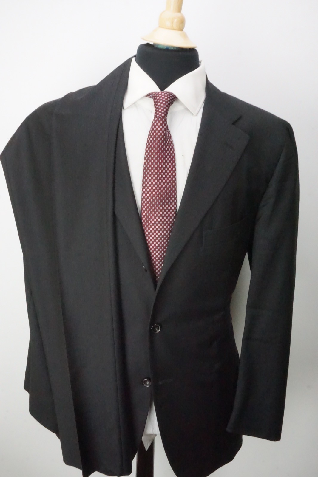Raffaele Caruso Sartoria Parma Loro Piana S120s Wool Gray 2 Pc Suit 36R US NEW