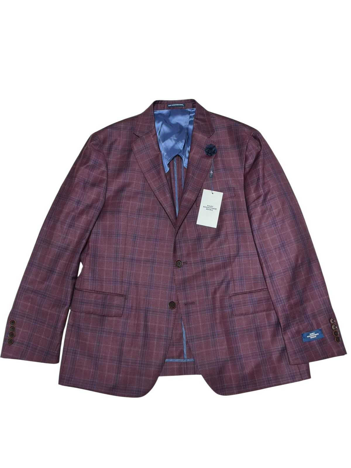 Hart Schaffner Marx Mens Regular fit Sport Coat Blazer 42 S Purple Plaid