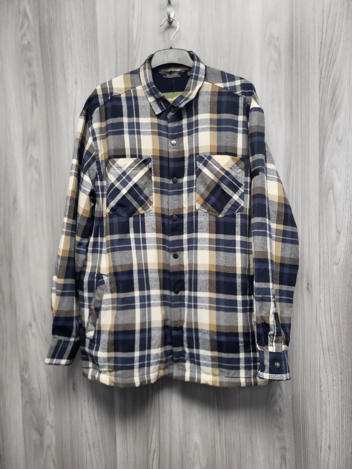 Regatta Thamos Blue/Gold Check Lined Long Sleeve Brushed Shirt Uk XXL.PD2008524
