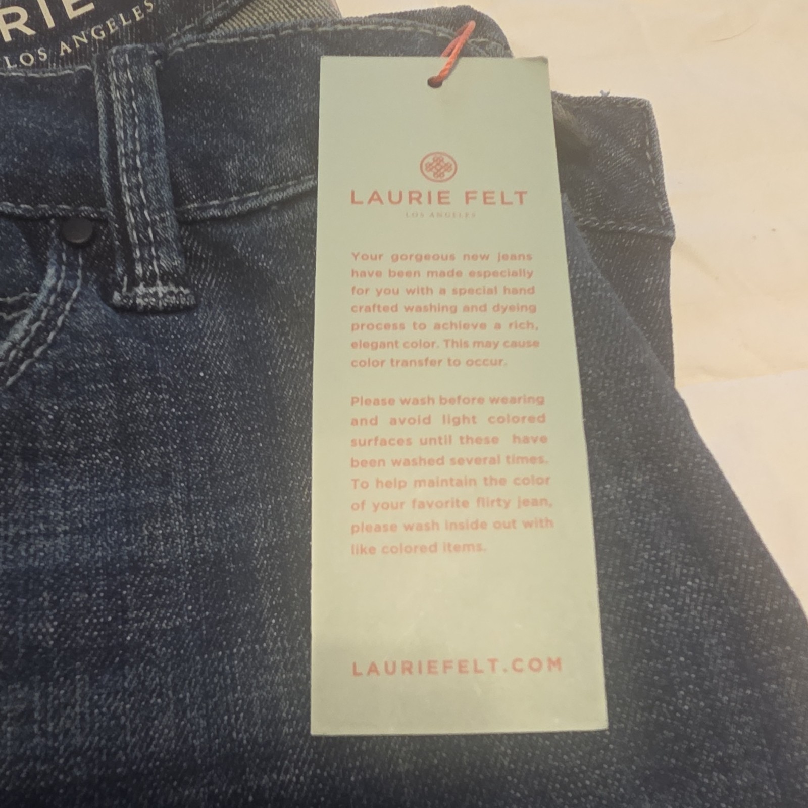Laurie Felt Women’s Dark Wash Blue Denim Jeans Embellished Stripe Size 8