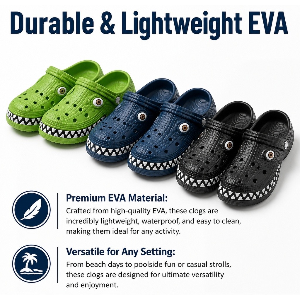 Lightweight Durable Non-Slip Pool Shoes, Quick Dry Beach Garden Clogs for Adults