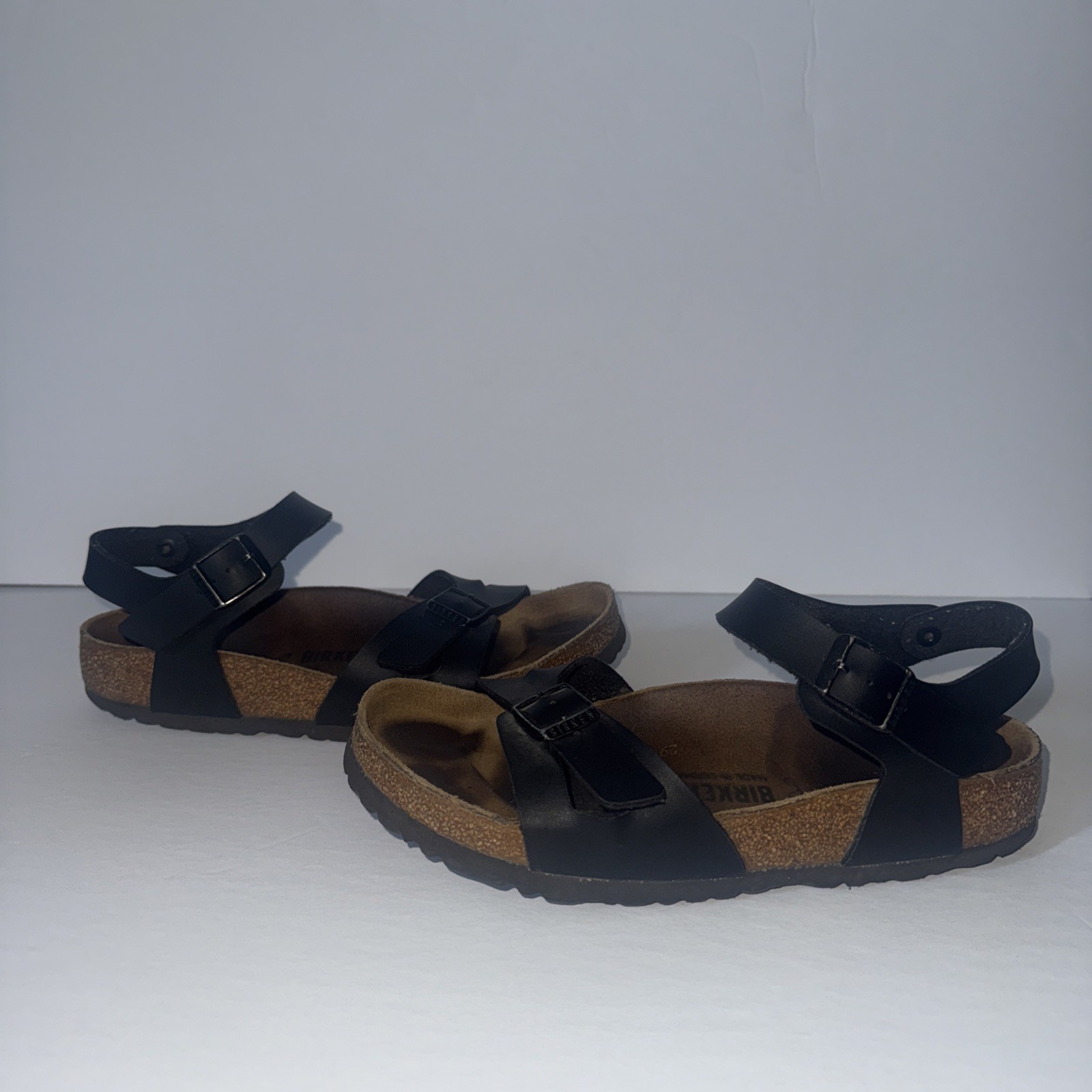 Birkenstock Womens Rio Slingback Black Birko-Flor Size 38 Normal Ankle Strap