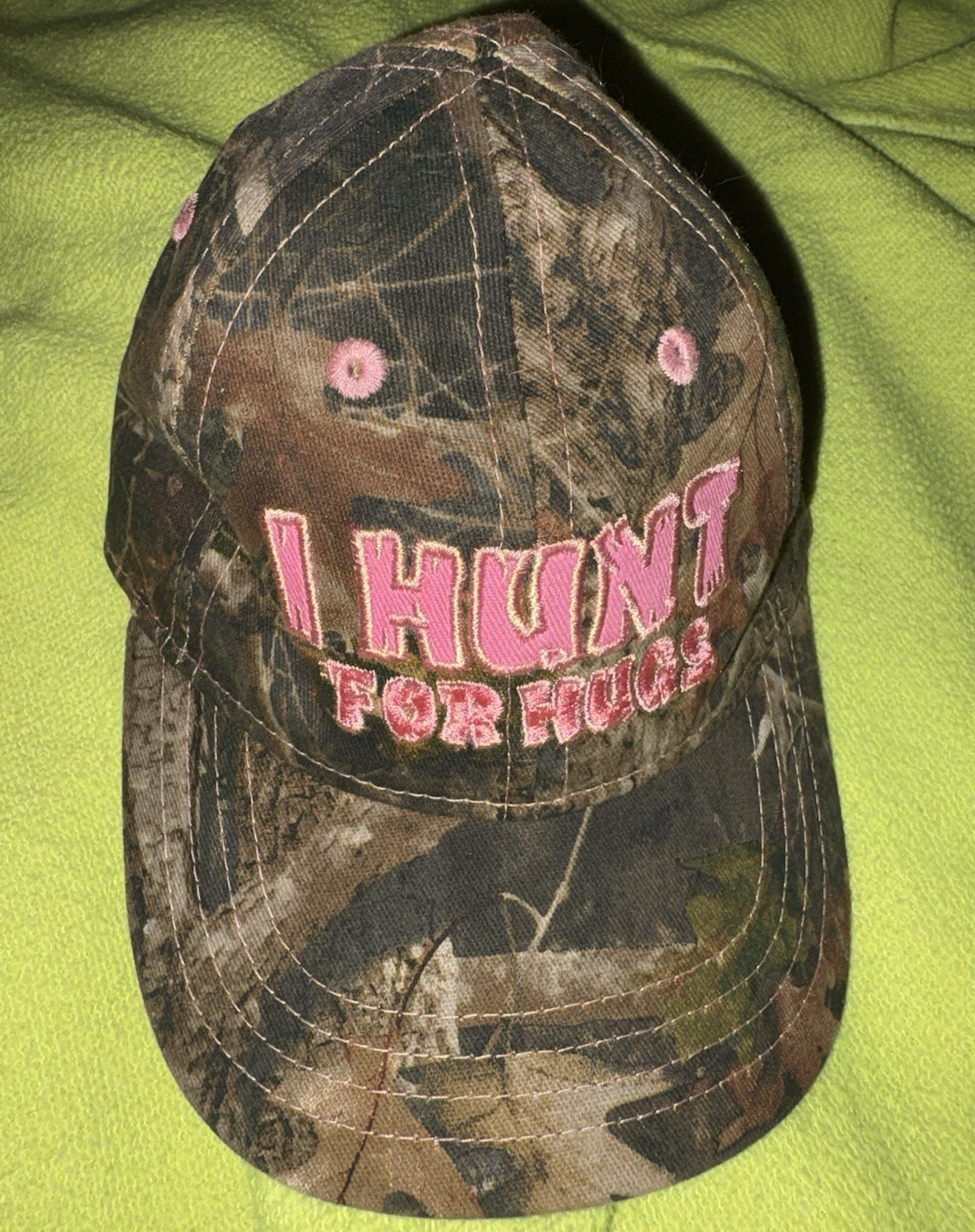Bass Pro Shops Infant Baseball Cap Camo Pink “I Hunt For Fun” Embroidered