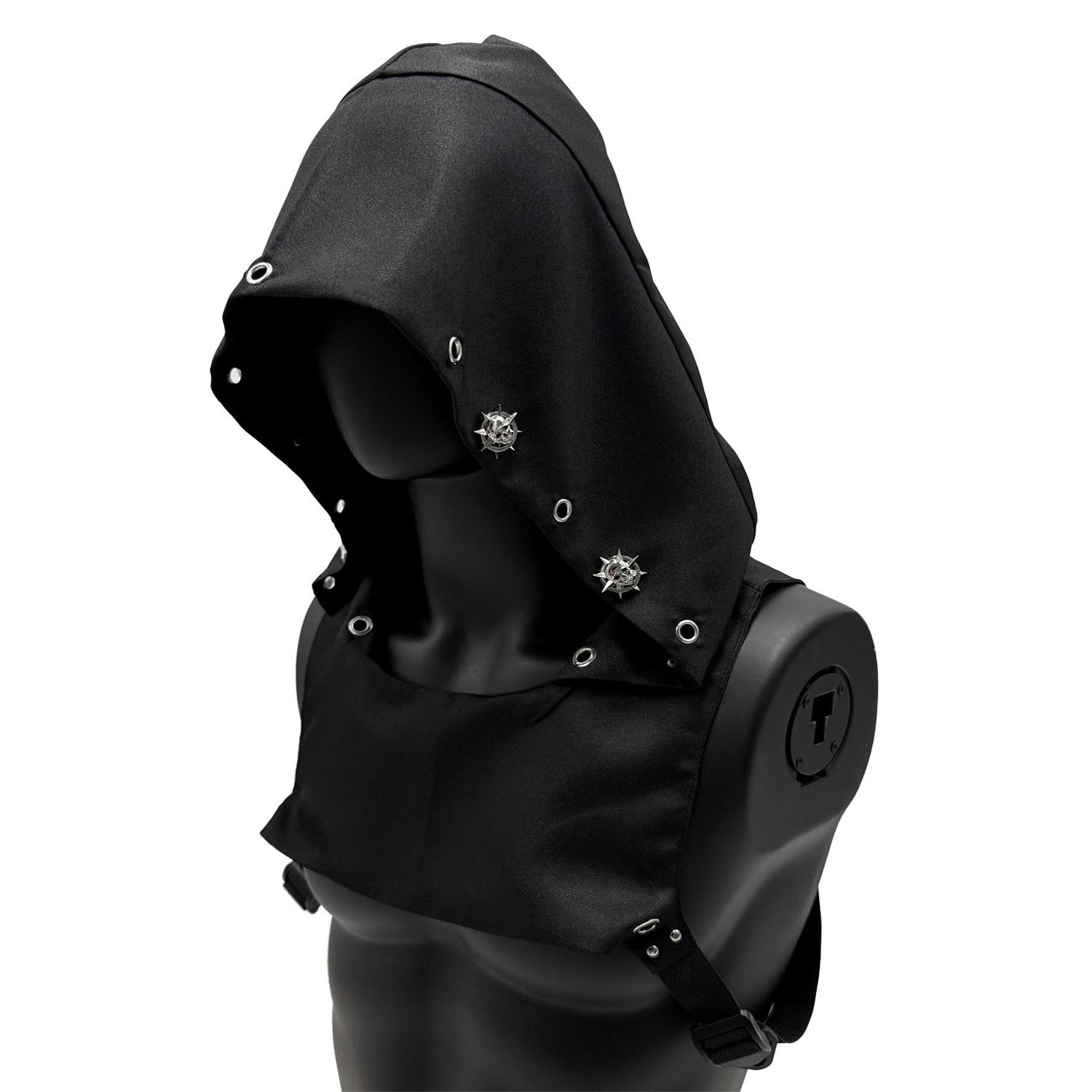 Devil Skull Cyberpunk Rogue Cowl Hood Scarf, Neck Warmer Costume Hooded Cape Hat