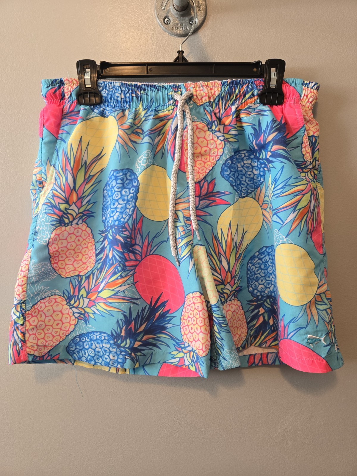 Southern Lure Men’s Swim Trunks Multicolor Pineapple Print Size M Elastic Waist