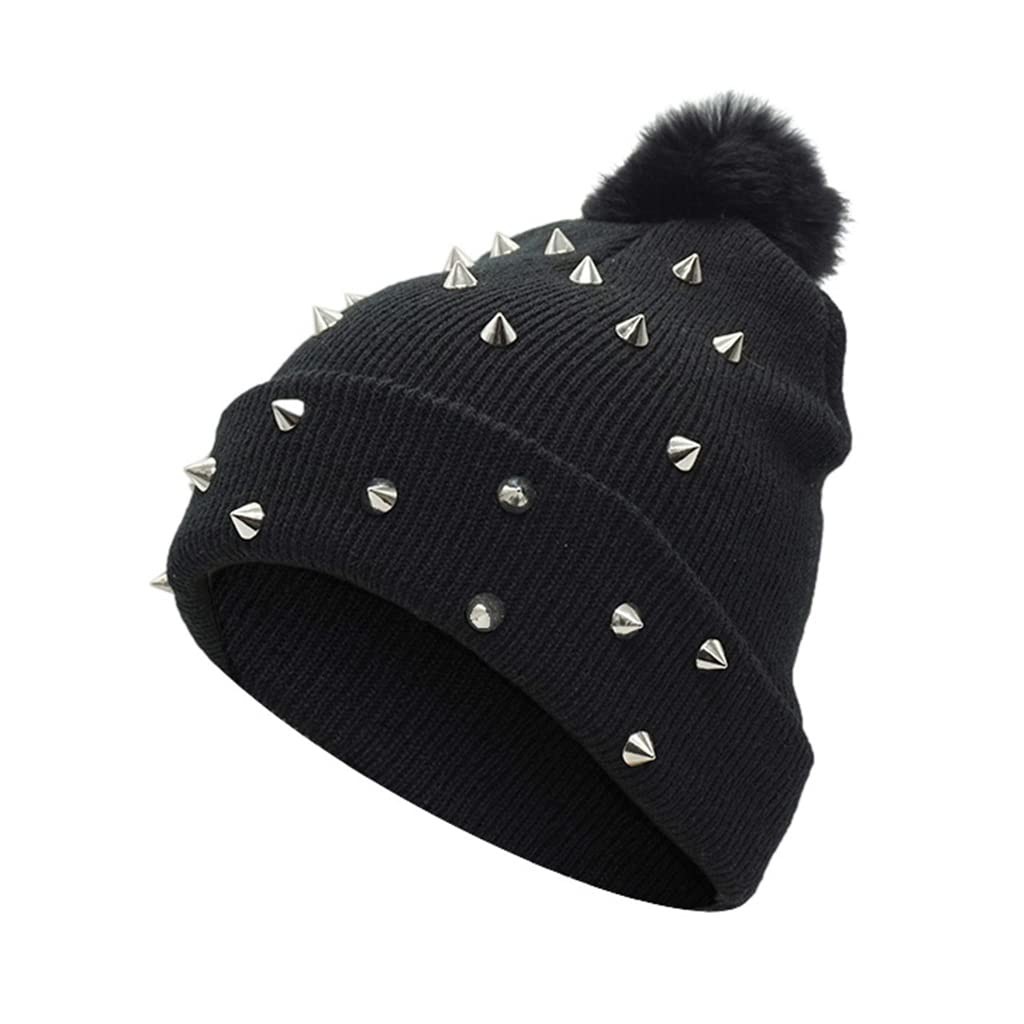 EINCORN Punk Knitted Hat Black as the picture shows, As Picture Shows