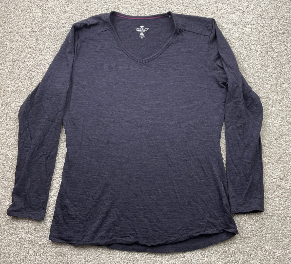 SEG’MENTS Merino Wool Shirt Women’s XL Purple Long Sleeve Base Layer Top